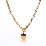 This necklace is super cute and easy to wear. This delicate necklace is effortless and chic. It's a great basic piece that will pair with many outfits. Perfect for everyday wear.  18K gold plated stainless steel. Length: 48CM Pendant: 2CM This product is hypoallergenic and tarnish resistant. 