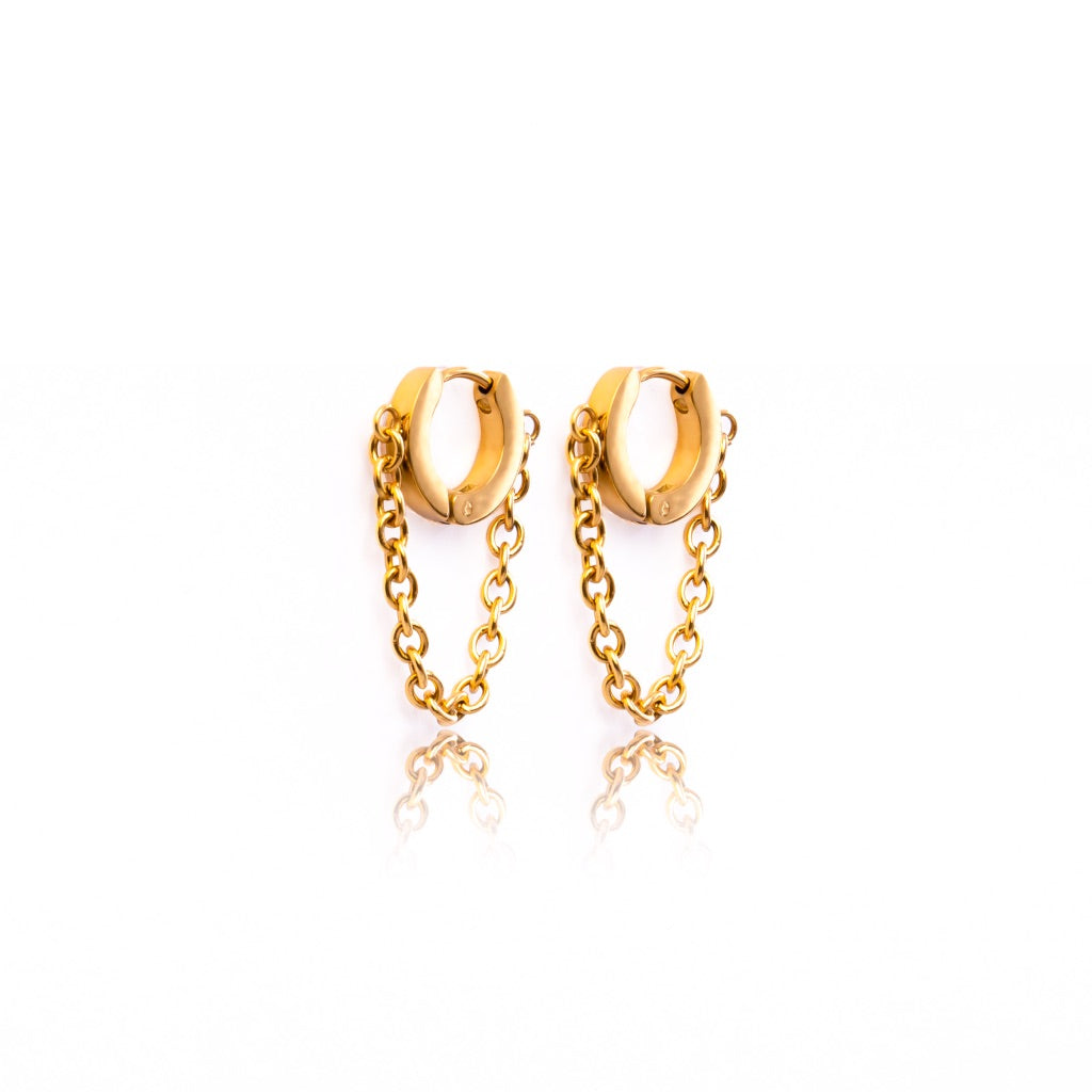These are beautiful, easy to wear, Huggie Earrings! They are always in style  18k gold plated on stainless steel. Inner diameter 10mm This product is hypoallergenic and tarnish resistant. 
