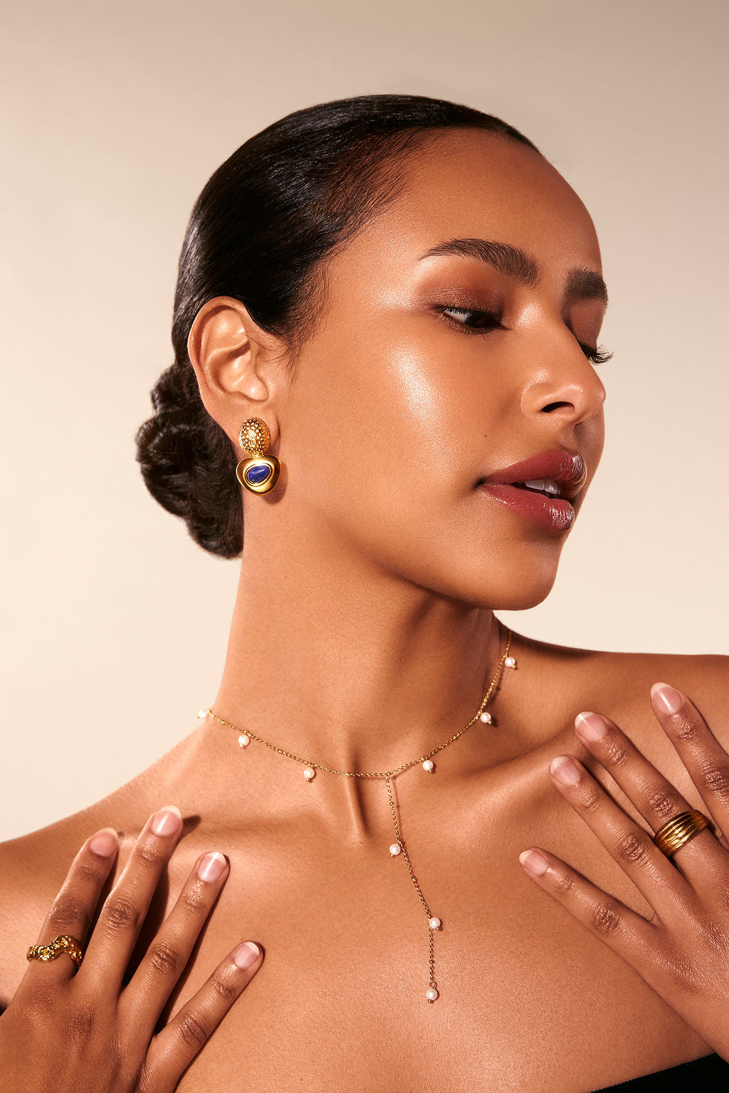 Stainless steel 18k gold plated women's jewelry. TSEATJEWELRY