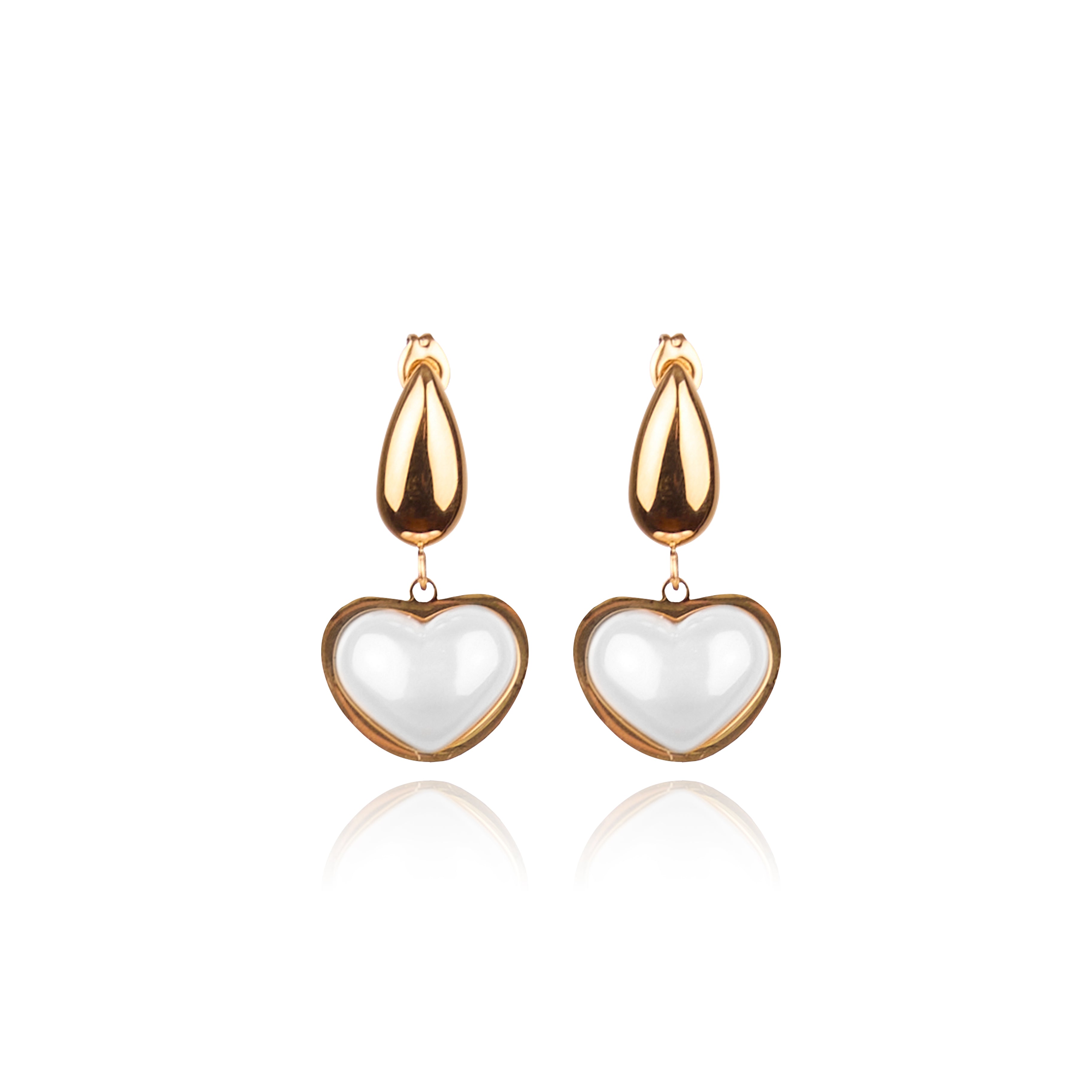 Perfect for adding a touch of romance to any outfit, they effortlessly elevate your look with elegance. Treat yourself or a loved one to these irresistibly pretty earrings and make every moment special.  18k gold plated on stainless steel. All the earrings come in a beautiful jewelry pouch.