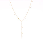 The lariat-style chain of this necklace adds a contemporary and trendy twist to the traditional pearl necklace. The adjustable length allows for versatile styling options, whether you prefer a long and dramatic look or a layered and more delicate appearance. The lariat design makes this necklace a versatile piece that can be worn with various necklines and outfits.  18k gold plated on stainless steel. All the necklaces come in a beautiful jewelry box.
