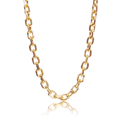 Perfect necklace to make your outfit stand out. You can see the elegance of this necklace when you put it on. It will make you feel glamorous and outstanding.  18K gold plated on stainless steel. Length: 17" Extender: 3" Width: 11mm