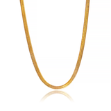 This chic necklace is the perfect statement piece. Can instantly transform any outfit to sophisticated chic in seconds.  18K gold plated on stainless steel. Length: 15" Extender: 4" Width: 6mm