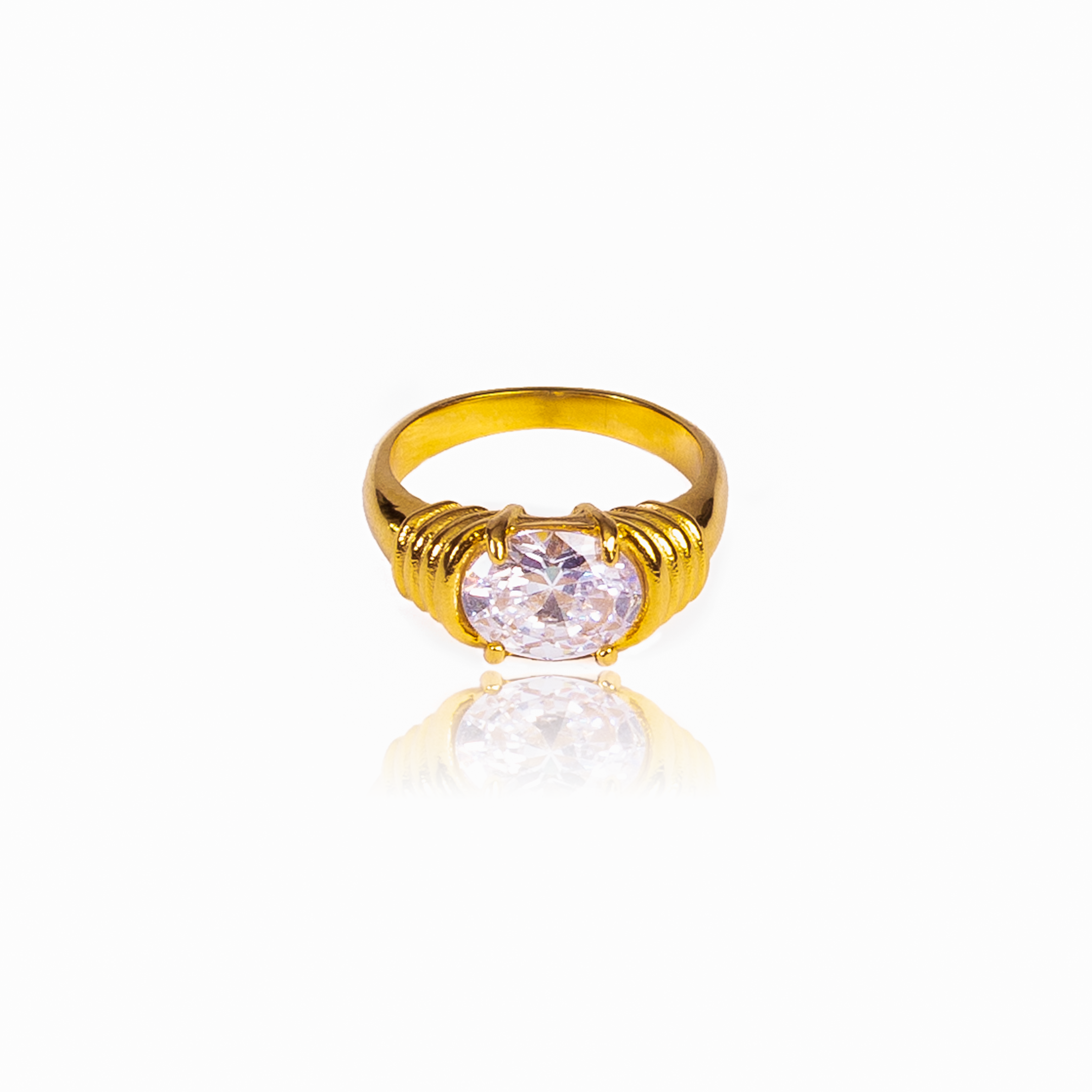 This gorgeous, Ease Ring is not just an ordinary ring. It features amazing stone finishes. The finish of the ring is very shiny and beautiful with beautiful colors inside, all in one ring.   Available in four colors. 18K gold plated on stainless steel. Available in size 6, 7, 8