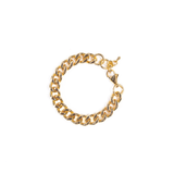 Our Chunky Chain Bracelet is a staple for any outfit. It can be layered with other bracelets to create a personal style.  18K gold plated on stainless steel. Length: 8"