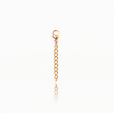 Clip the extender clasp onto the last link of your fave necklace. Perfect for when you need extra length  - 18k gold plated on stainless steel  -  length: 2 inches & 4 inches available 