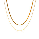 This necklace is a two layer set. Chic yet simple necklace for the minimalist. inner length: 36CM. outer length: 40CM. extender: 5CM. 18k gold plated on stainless steel.This product is hypoallergenic and tarnish resistant 