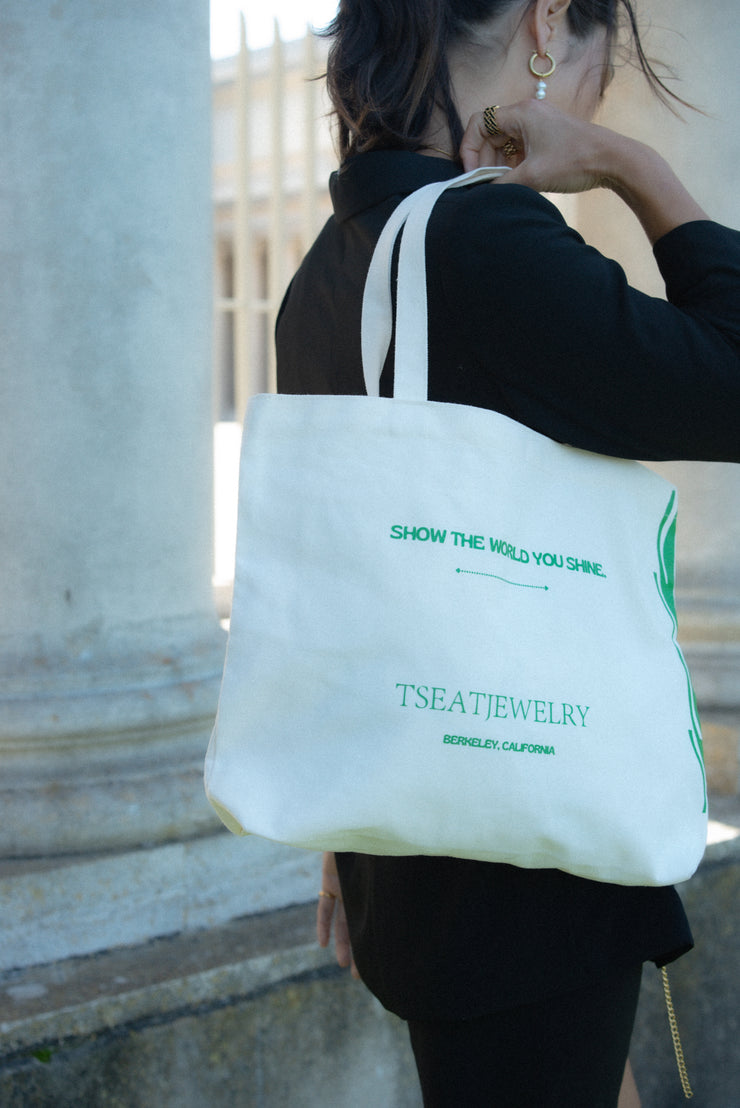 Our tote bags are perfect for carrying some books, the gym, shopping, as a travel bag, to the picnic  or even as a beach bag.  Dimension: 17"x13"x3" 