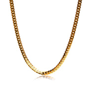 For a look that really stands out, try our sneak chain necklace. This necklace adds sparkle to any outfit. The smaller size also makes it a great layering piece.   18K gold plated on stainless steel. Length: 42CM Extender: 5CM Width: 8MM This product is hypoallergenic and tarnish resistant.   