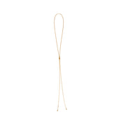 Introducing our DRIP NECKLACE: our most versatile piece yet! This long, thin chain necklace features tiny ball detailing on the ends and a lariat closure to adjust the length to your liking. Slide the closure up to wear it as your shortest layer or slide the closure down to get a longer layer look. Adjust as you wish!  18k gold plated on stainless steel. Length: 39” All the necklaces come in a beautiful jewelry box.