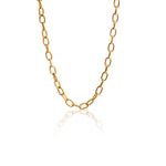 A large statement necklace on a chunky chain, this piece can be worn on its own or layered with other pieces from the collection.  18k gold plated on stainless steel. Length: 60CM This product is hypoallergenic and tarnish resistant.