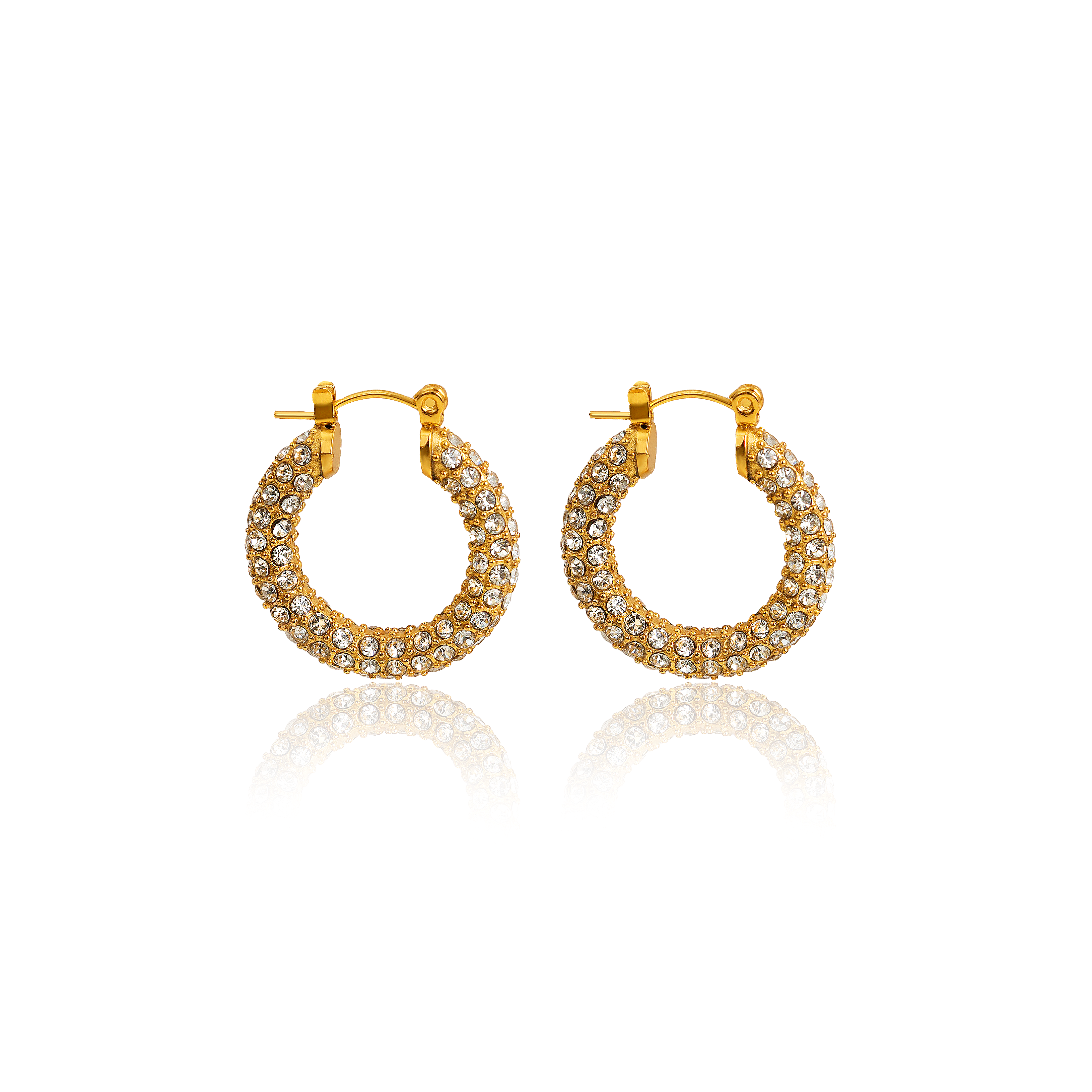 These hoop earrings will add sparkle to your look with the inspirational, meaningful message on a chic, timeless style.  18k gold plated on stainless steel Hoop size :23* 25mm