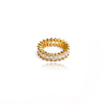 Crown zirconia pave baguette rings are a timeless classic. Can be worn on any finger and is a new and chic way of showing off your signature look!  18k gold plated on stainless steel. Available in size 6, 7, 8 This product is hypoallergenic and tarnish resistant. 