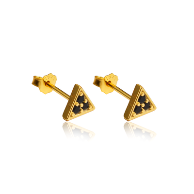 Simple, classic and stunning. Whether worn individually or as part of an earring stack, these stud earrings are truly timeless.  18k gold plated on 925 sterling silver. Length: 5.7mm